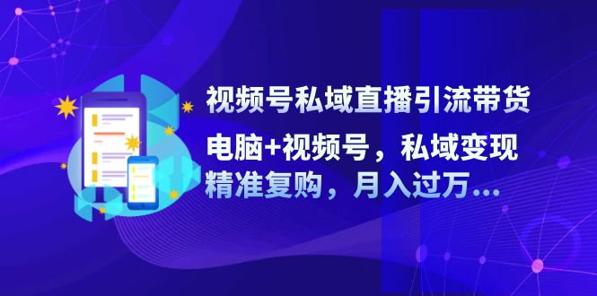 视频号私域直播引流带货：电脑+视频号，私域变现，精准复购，月入过万…-83网创